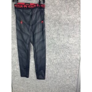 Venum MMA Pants Mens Medium Black Compression Boxing Fight Team Spats Ufc Train